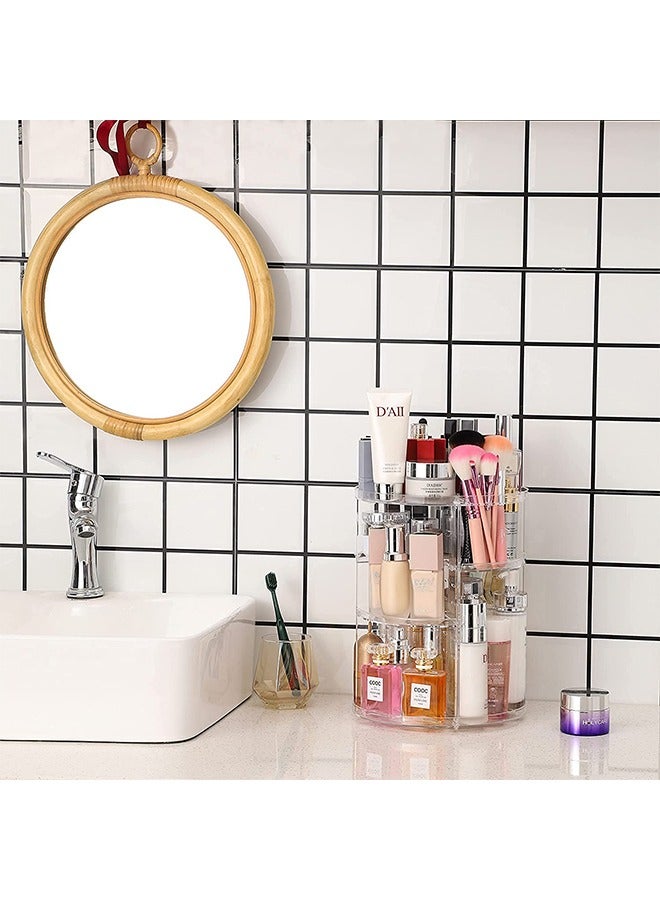 منظم المكياج، منظم دوار 360 درجة، علبة عرض قابلة للتعديل من 4 طبقات، مناسبة لتنظيم فرش المكياج/أحمر الشفاه/العطور - Image 3