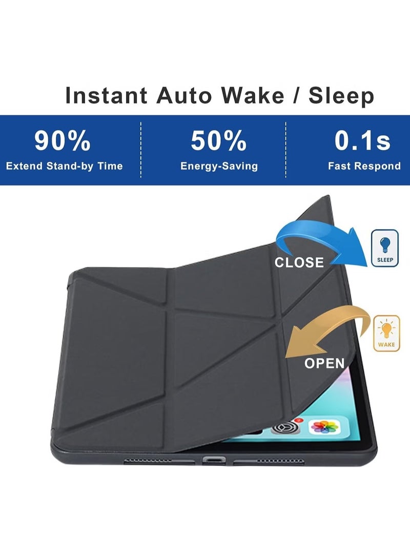 TIGER iPad 10.2 Inch Case – Compatible with iPad 9th Generation 2021, iPad 8th Generation 2020 & iPad 7th Generation 2019 – 5-in-1 Multiple Viewing Angles, Auto Wake/Sleep, Soft Back Cover, Black – Slim, Durable, and Protective Design - Image 3