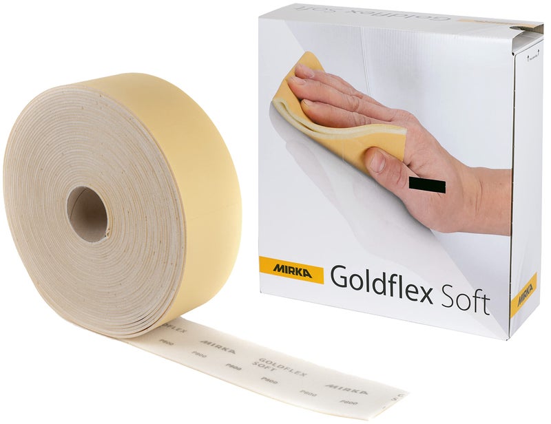 Mirka Goldflex Soft Hand Sanding Sheets 4.5 inch x 5 inch/Grit 320/200 pcs on a roll - Image 1