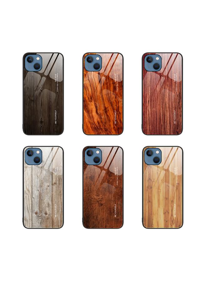 اس-توب جراب هاتف iPhone 15 مصنوع من الزجاج بحبيبات خشبية - Image 2