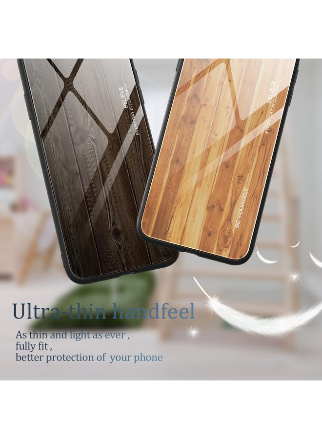 اس-توب جراب هاتف iPhone 15 مصنوع من الزجاج بحبيبات خشبية - Image 3