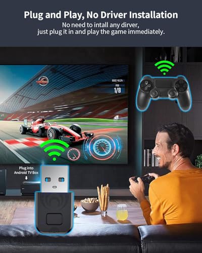 AOLION Bluetooth Adapter for PS4/PS5/Switch, Wireless Controller Adapter, Compatible with PS4, PS5, Switch, Windows PC, Android TV Box, Steam - Image 3
