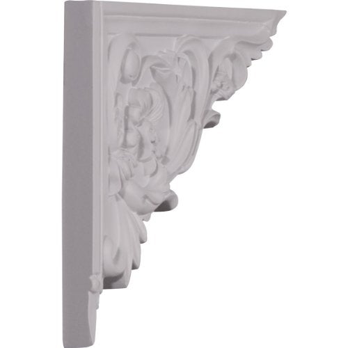 Ekena Millwork SB08X06FL-R Flower, Right Stair Brackets, 8 5/8"W x 6 1/4"H x 5/8"D, Primed - Image 2