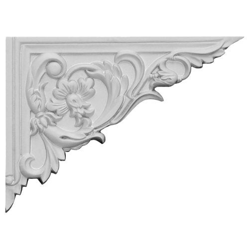 Ekena Millwork SB08X06FL-R Flower, Right Stair Brackets, 8 5/8"W x 6 1/4"H x 5/8"D, Primed - Image 5