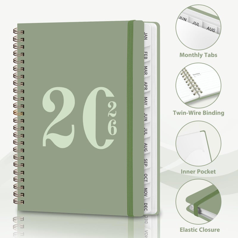 VALOME 2026 Planner, Weekly and Monthly Calendar Agenda Book, Jan 2026 - Dec 2026, Hardcover Planning Academic Planner for Office School Supplies and Desk Accessories - A5 (6.3'' x 8.5'') - Image 4