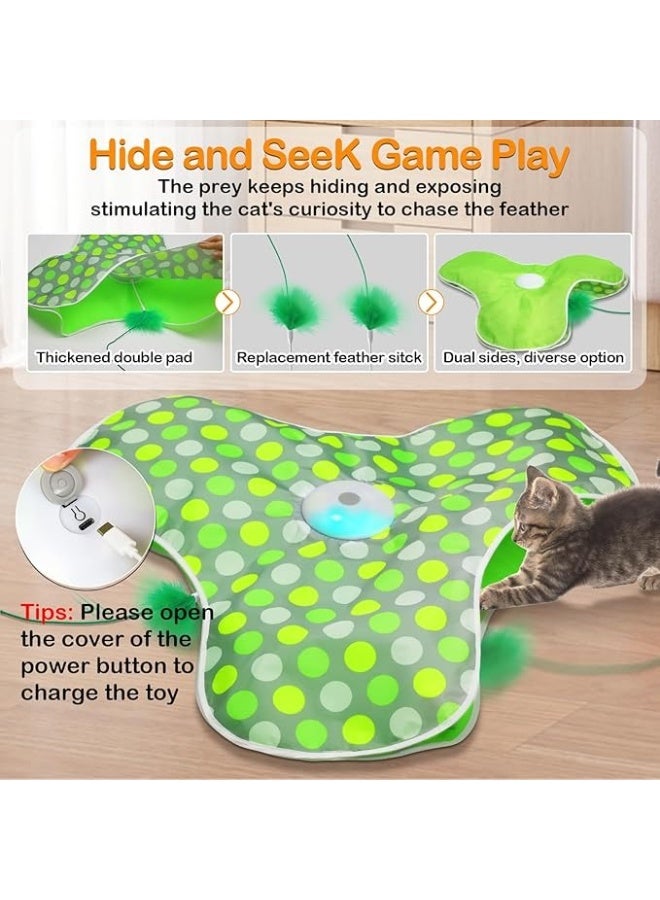 Interactive Cat Toys Rechargeable,Moving Concealed Feathers,Real Mouse Squeaky,Touch Activated Cat Kitten Toy Exercise Toys for Indoor Bored Adult Cats - Image 2