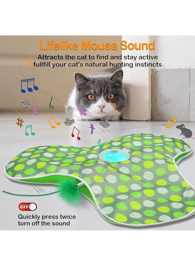 Interactive Cat Toys Rechargeable,Moving Concealed Feathers,Real Mouse Squeaky,Touch Activated Cat Kitten Toy Exercise Toys for Indoor Bored Adult Cats - Image 3