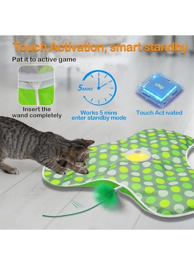 Interactive Cat Toys Rechargeable,Moving Concealed Feathers,Real Mouse Squeaky,Touch Activated Cat Kitten Toy Exercise Toys for Indoor Bored Adult Cats - Image 4