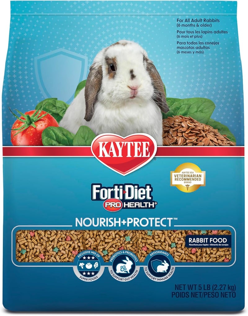 Kaytee Forti-Diet Pro Health Adult Rabbit Food, 5-Lb Bag - Image 1