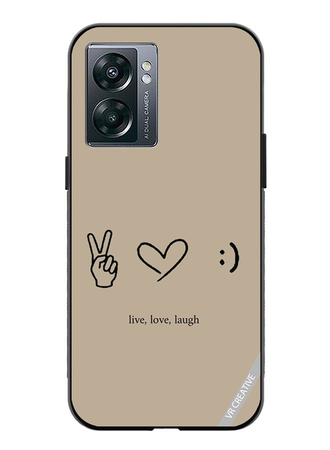 VR CREATIVE Protective Case Cover For Oppo A57 5G Live Love Laugh Design Multicolour - Image 1