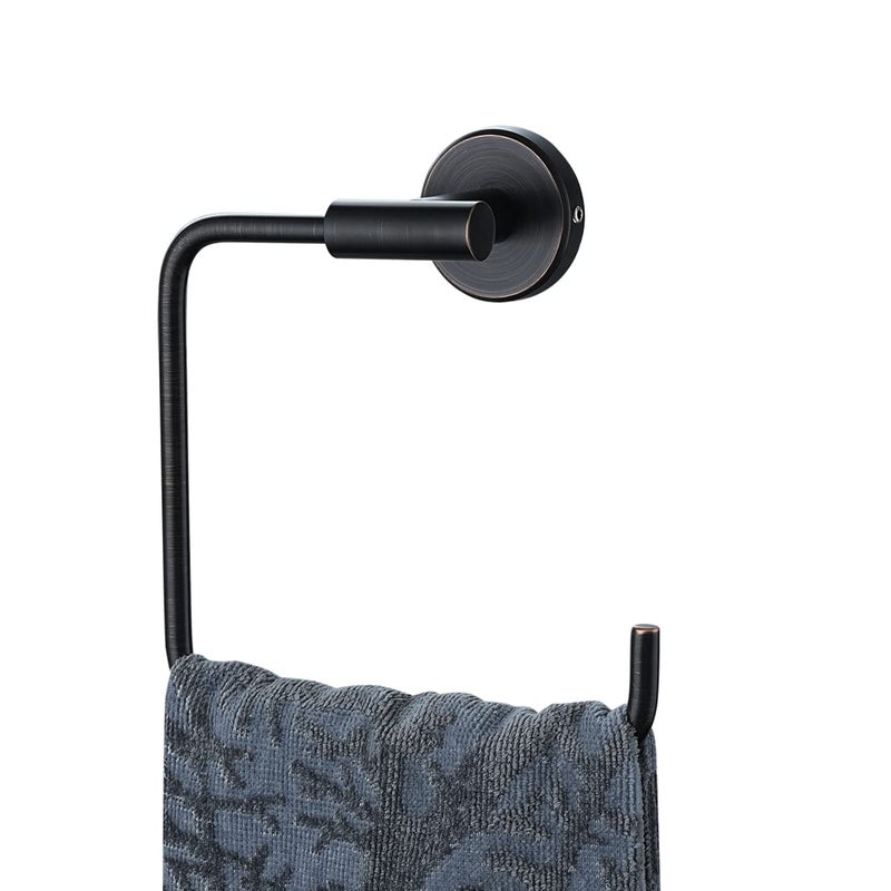 JQK JQK Towel Ring Oil Rubbed Bronze Stainless Steel Square Ring Towel Holder for Bathroom 6 Inch ORB Wall Mount TR140ORB 