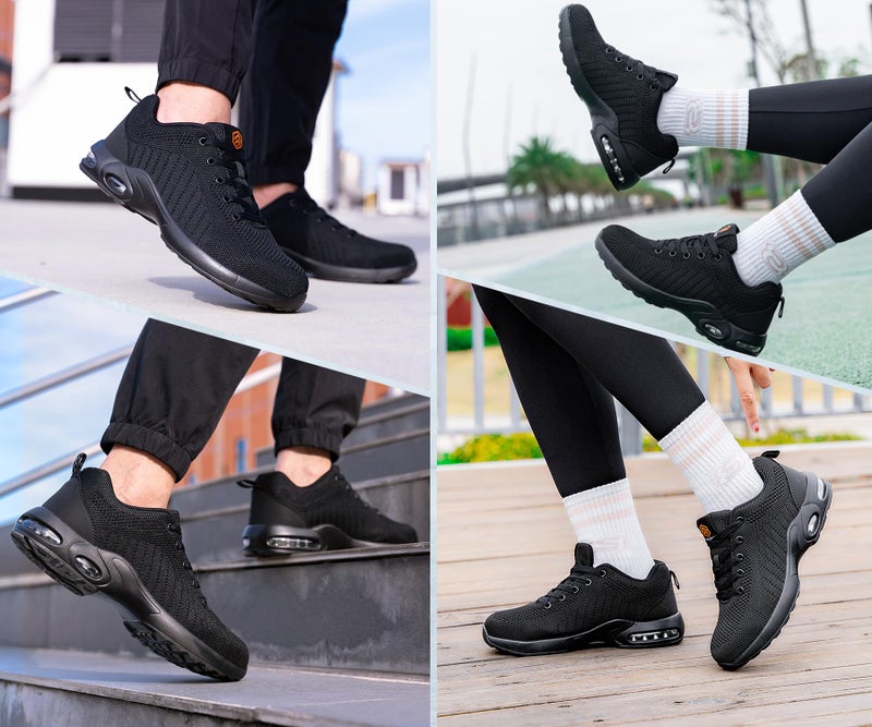 DYKHMILY Steel Toe Steel Toe Shoes for Men Steel Shoe Work Work Shoe Safety Safety Shoes Comfortable Lightweight Zapatos de Trabajo para Hombre Seguridad Size 9 Man/11,Black - Image 2