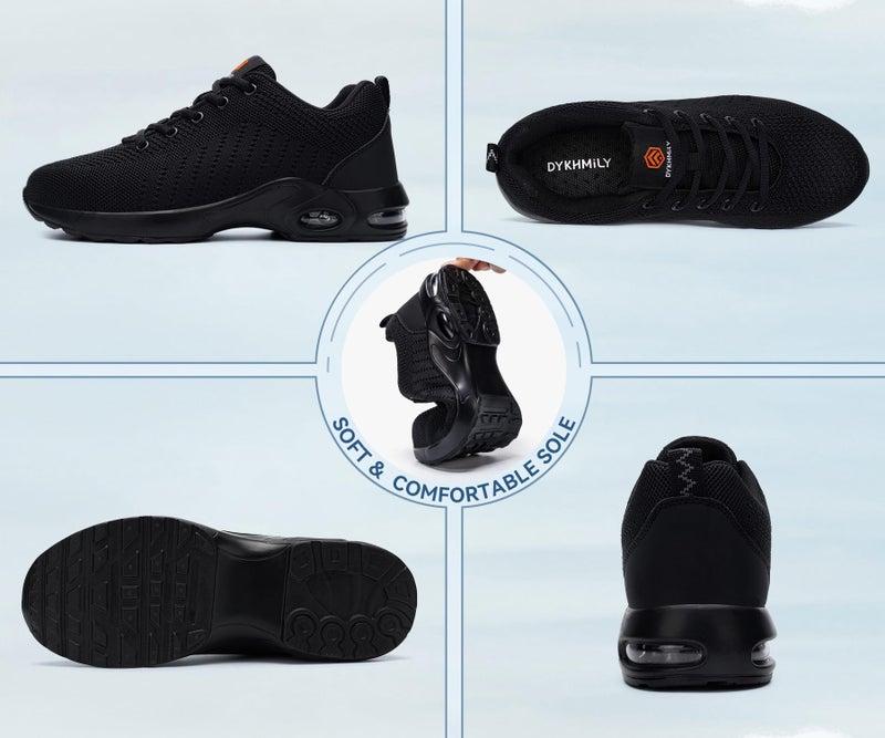 DYKHMILY Steel Toe Steel Toe Shoes for Men Steel Shoe Work Work Shoe Safety Safety Shoes Comfortable Lightweight Zapatos de Trabajo para Hombre Seguridad Size 9 Man/11,Black - Image 4