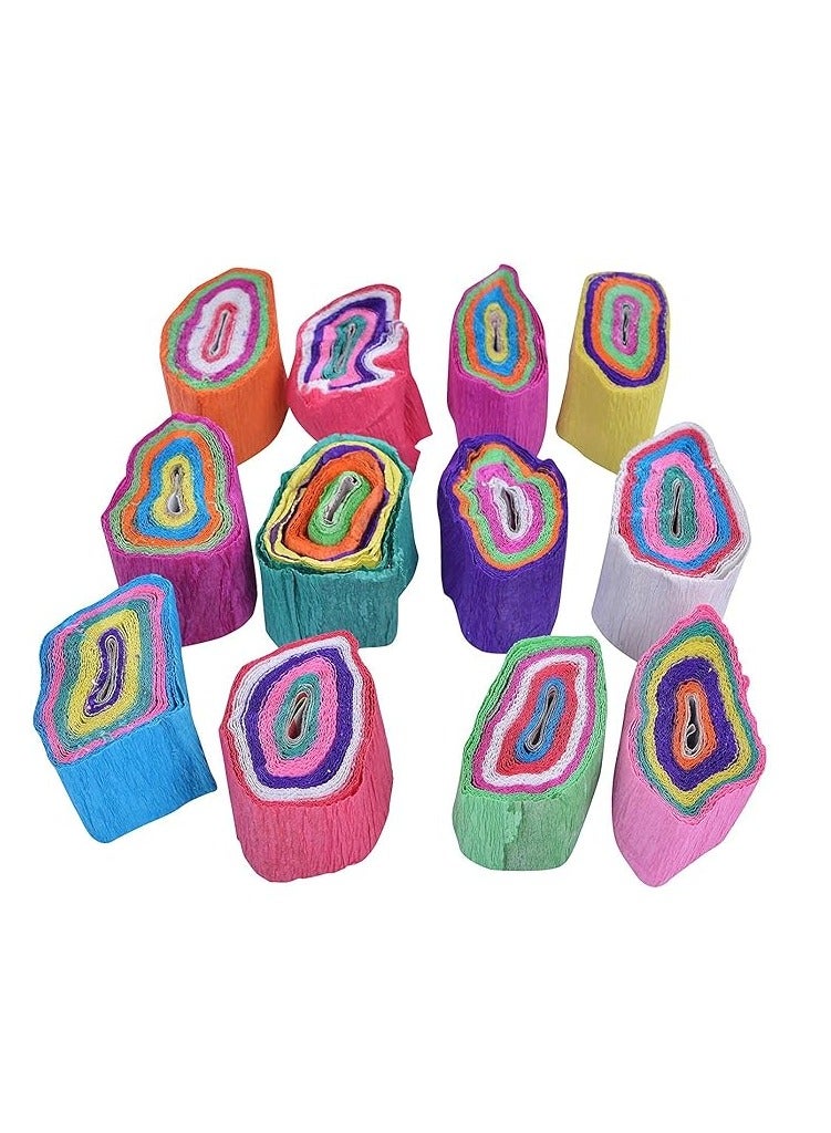 Terabyte CREPE PAPER STREAMER TWISTED ROLLS (PACK OF 5PC) 1.5INCH MULTICOLORS - Image 1