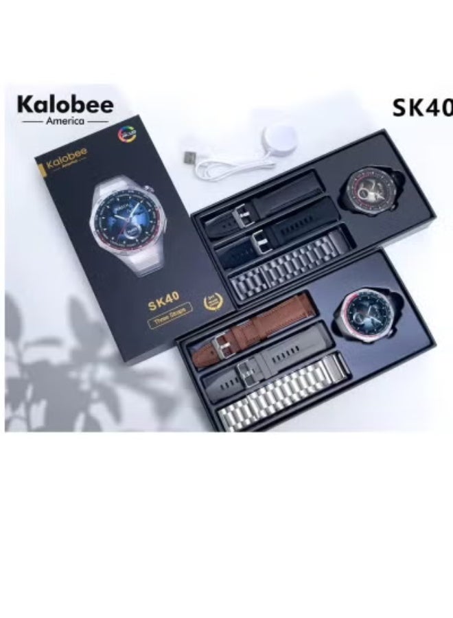 Kalobee SK40 Smart Watch | AMOLED Display | Wireless Charging | Fitness & Health Tracker with Heart Rate, SpO2, Sleep & Activity Monitoring | Stylish Multicolour Smartwatch with 3 Interchangeable Straps - Image 2