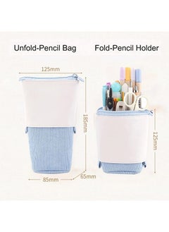 Party Propz Party Propz Polyester Blue Pencil Pouch For Girls,Telescopic Pencil Pouches For Stationary,Aesthetic Pencil Case For College Students,School Pouch,Girls Stylish Korean Bag,Japanese Stationery Pouch  - Image 2
