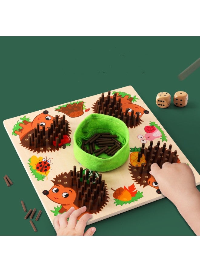 Wooden Hedgehog Stick Game Early Childhood Education Educational Fun Counting Color Cognitive Matching Board Toy-Color:xm-Hedgehog Game 0.8 - Image 3