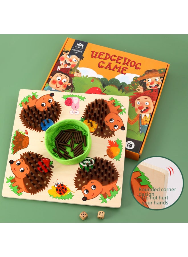 Wooden Hedgehog Stick Game Early Childhood Education Educational Fun Counting Color Cognitive Matching Board Toy-Color:xm-Hedgehog Game 0.8 - Image 2