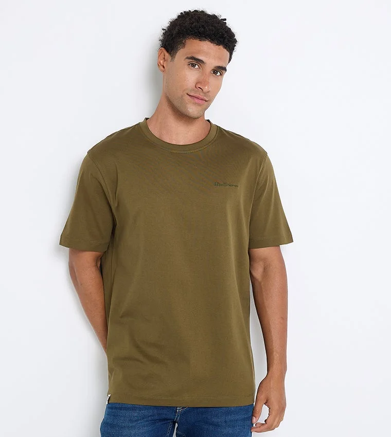 بين شيرمان Ben Sherman Men's Crew Neck Short Sleeve Solid T-Shirt