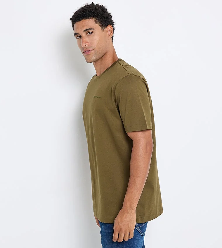 بين شيرمان Ben Sherman Men's Crew Neck Short Sleeve Solid T-Shirt