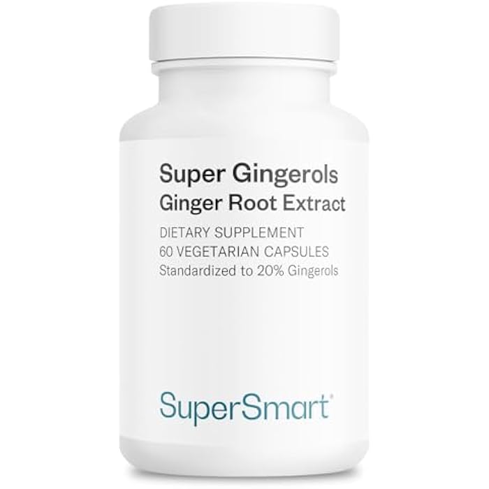 Supersmart - Super Gingerols 400mg per Day (High Potency 20% Gingerol) - Ginger Root Extract Supplement | Non-GMO & Gluten Free - 60 Vegetarian Capsules - Image 1