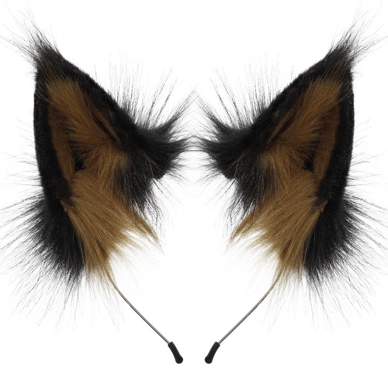 HAOAN Animal Faux Fur Fox Wolf Ear Headband Furry Handmade Hairband Headwear Costume Cosplay Accessories - Image 1
