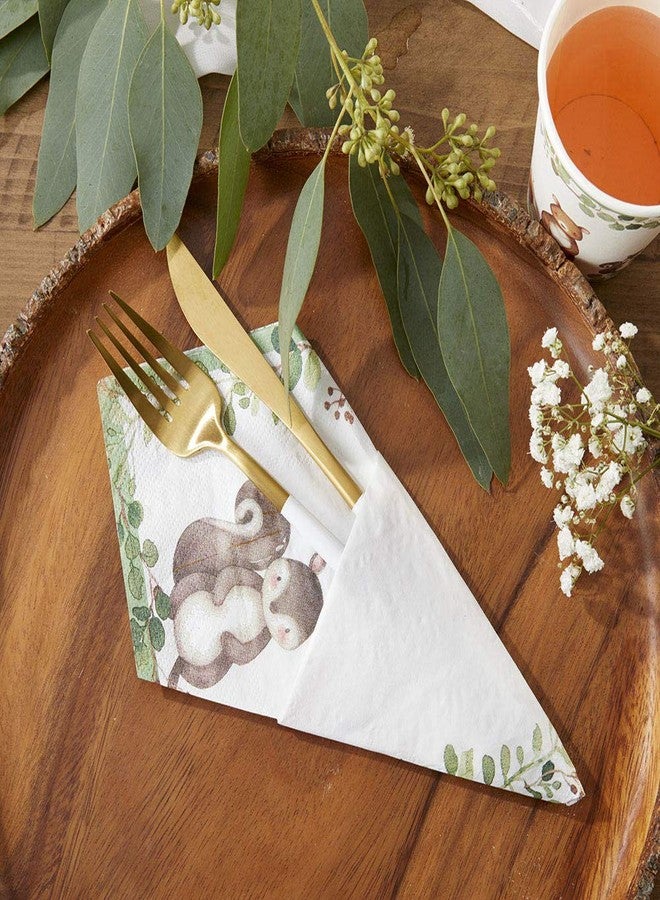 Kate Aspen Woodland Baby Shower Decorations, 62-Piece Disposable Paper Plates & Napkins Party Supplies for 16 Guests - Woodlands Animals Theme for Baby Boy Shower Table Decorations, Gender Reveal - Image 2