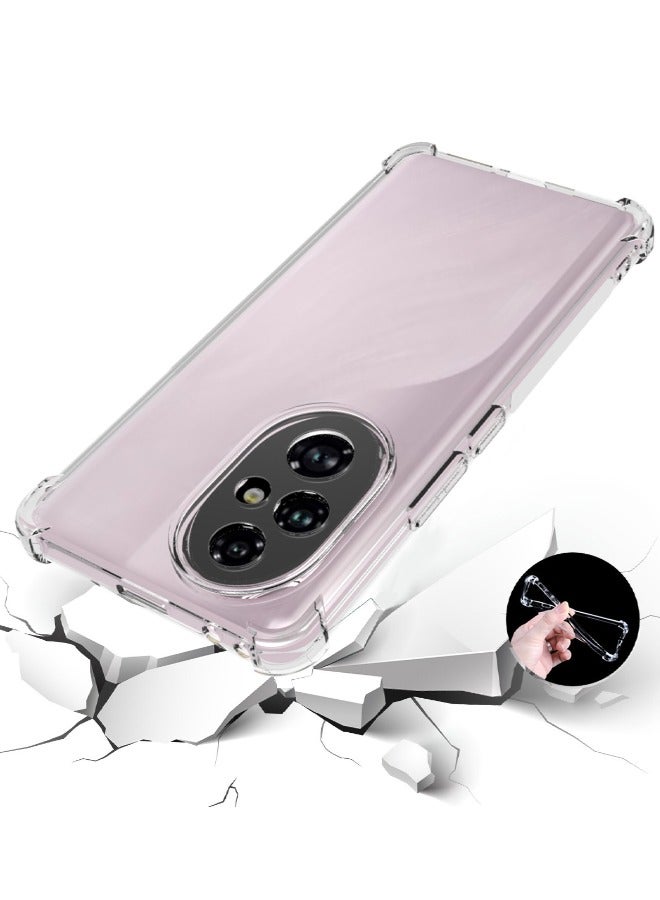 إيدويي حافظة Honor 200 5G، غطاء حماية مزود بأربع وسائد هوائية مضادة للسقوط، غطاء خلفي من مطاط TPU المرن النحيف والسيليكون الناعم المضاد للانزلاق لهاتف Honor 200 5G مقاس 6.7 بوصة، شفاف - Image 1