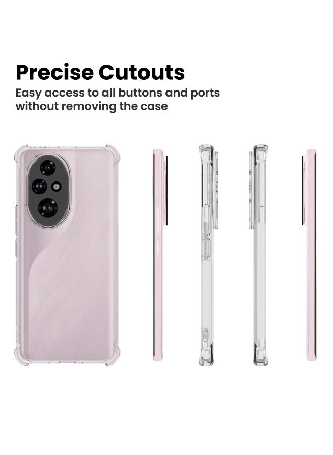 إيدويي حافظة Honor 200 5G، غطاء حماية مزود بأربع وسائد هوائية مضادة للسقوط، غطاء خلفي من مطاط TPU المرن النحيف والسيليكون الناعم المضاد للانزلاق لهاتف Honor 200 5G مقاس 6.7 بوصة، شفاف - Image 4