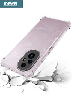 IDEWEI Honor 200 5G Case, Protective Case Cover with Four Corner Anti-Fall Airbags, Slim Flexible TPU Rubber Soft Silicone Anti Slip Back Cover for Honor 200 5G 6.7 inch, Clear  - Image 1