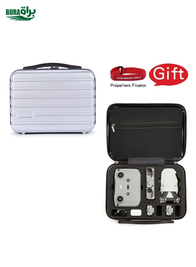 BURAQ ls-S004 Portable Waterproof Drone Handbag Storage Bag for DJI Mavic Mini 2(Silver + Black Liner) - Image 2