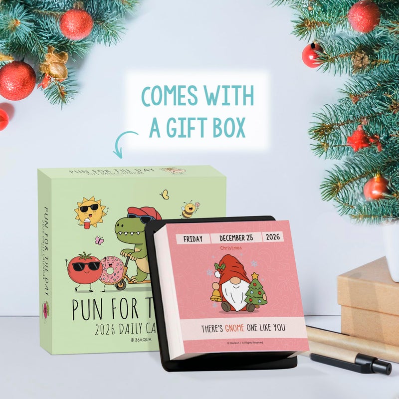 Bloomost 2026 Funny Pun Calendar â€“ Daily Tear-Off Desk Calendar with 365 New Puns & Jokes - Humor Gift for Friends, Family, Coworkers - Punny Christmas Gift, Office & Home Decor - Image 4