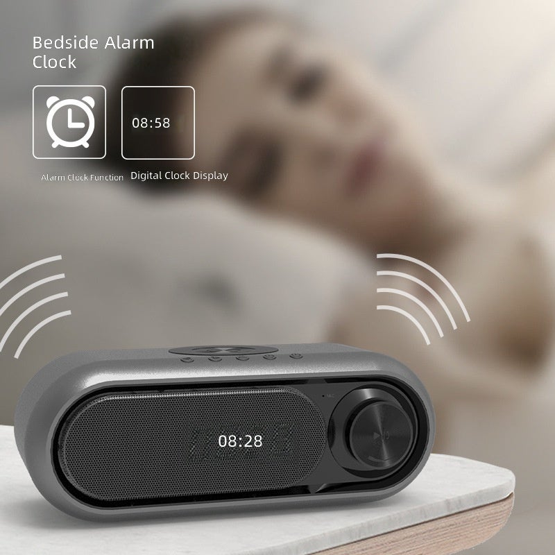 Shaba Wireless Charging Speaker Clock with LED Alarm, Bluetooth and USB Power - Image 3