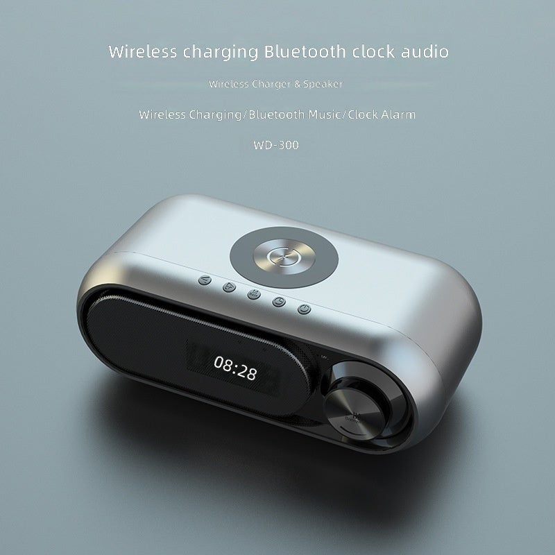 Shaba Wireless Charging Speaker Clock with LED Alarm, Bluetooth and USB Power - Image 2
