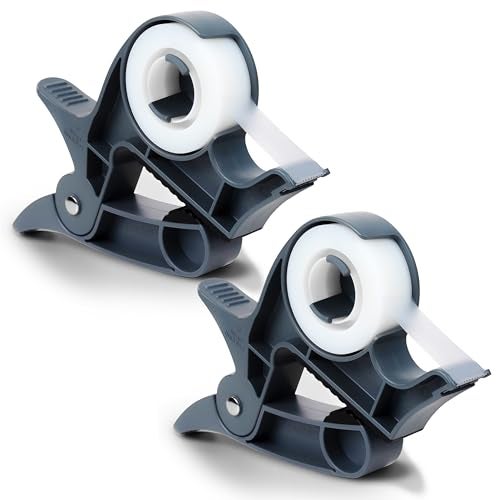 Wrap Buddies Tabletop Gift Wrapping Tool — Wrap Buddies Adjustable Paper Clamps with Tape Dispenser for Wrapping, Crafts, & Holiday Projects — Fits Most Tables & Countertops — Slate Grey, Set of 2 - Image 1