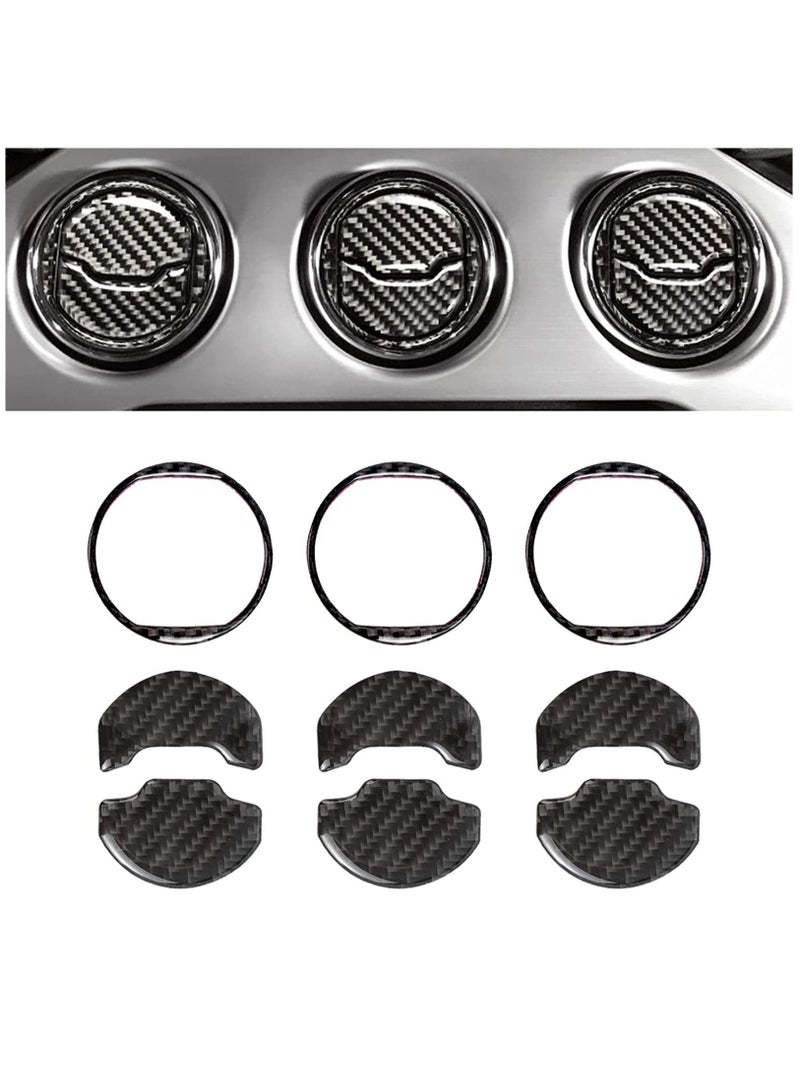 Genuine Soft Carbon Fiber AC Outlet Cover Trim for Ford Mustang (2015-2017) - Perfect Fit and Stylish Upgrade for Your Vehicle's Interior. - Image 1