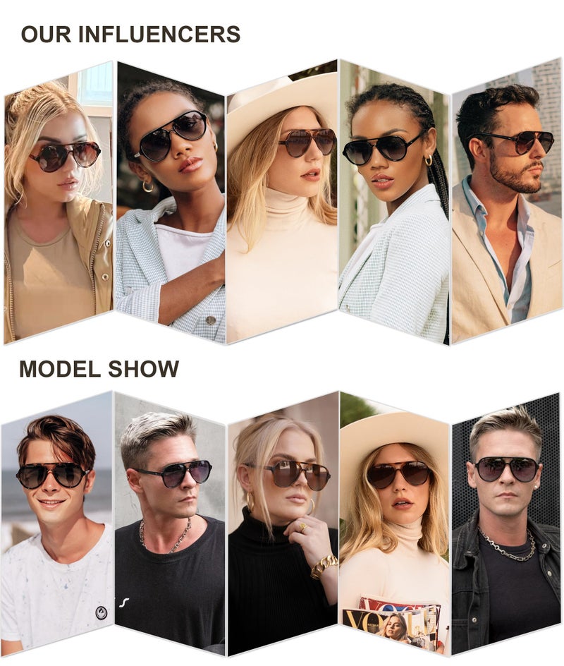 SOJOS Classic Polarized Aviator Sunglasses for Women Men, Retro Trendy Aviators Shades SJ2201, Tortoise Gradient Brown/Brown - Image 3