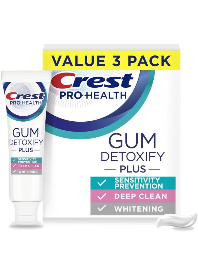 Crest Pro-Health Gum Detoxify Plus Toothpaste 4.5 oz Pack of 3 - Antibacterial Fluoride Toothpaste, Sensitivity Protection, Whitens Teeth, Anticavity, Plaque Control - Image 1