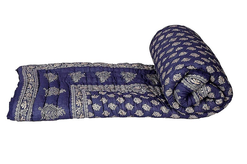 Slickcomfort Jaipuri Razai Rajasthani Traditional Hand Stitched Flower Printed Soft Lightweight Pure Cotton Winter and Summer Rajai Ac Quilt RajaiQuiltBlanketDoharComforter - Image 5