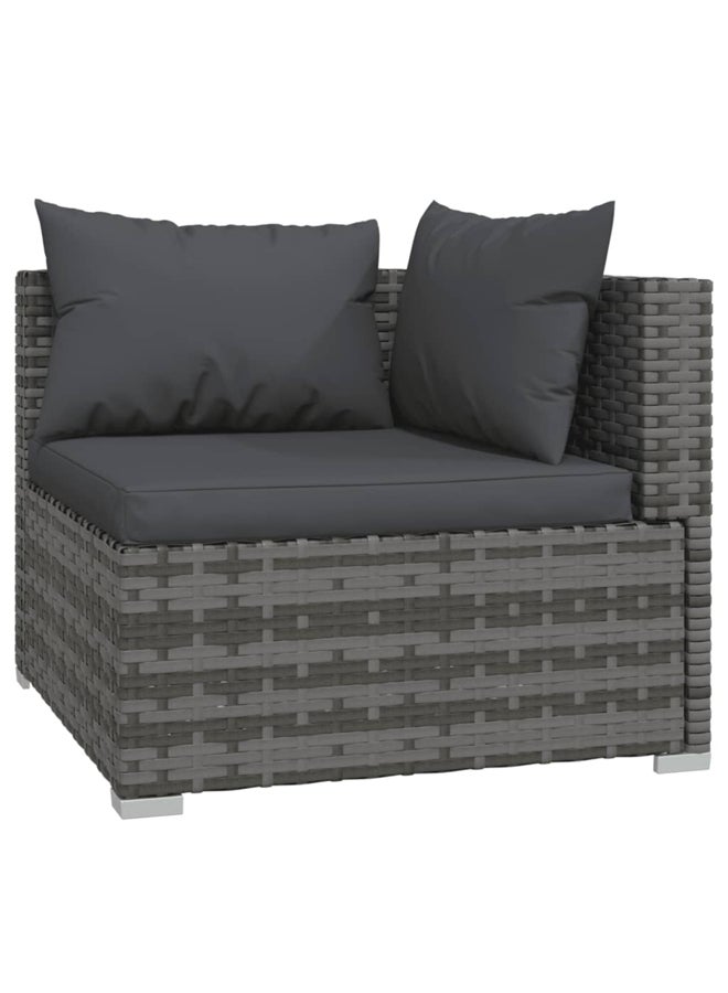 vidaxl 6 Piece Garden Lounge Set with Cushions Poly Rattan Grey 3101941 - Image 4