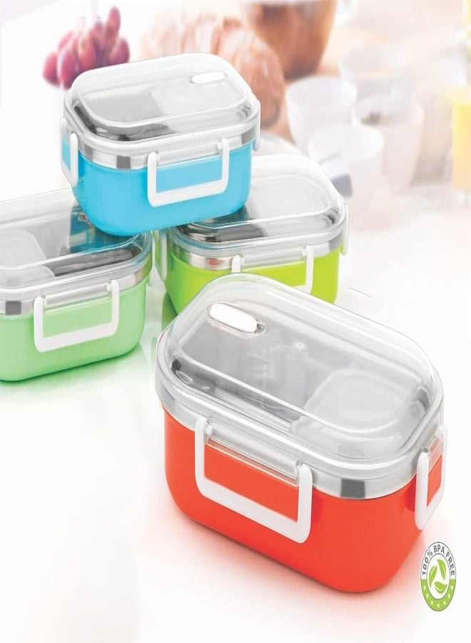 RD MALL Stainless Steel Lunch Box with Removable Divided Container, Leakproof Portion Control Bento Boxes for Adults, Kids, School, Office, More (Rectangle Shape, Multicolor) - Image 2