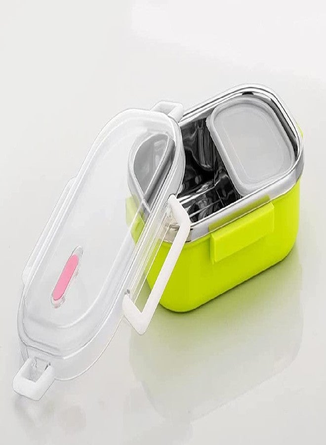 RD MALL Stainless Steel Lunch Box with Removable Divided Container, Leakproof Portion Control Bento Boxes for Adults, Kids, School, Office, More (Rectangle Shape, Multicolor) - Image 5