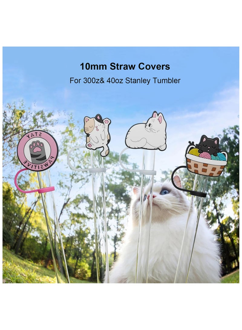Straw Cover Cap for Stanley Cup, 6Pcs Silicone Straw Covers Cap Toppers for Stanley Cup 40&30 Oz, Boys/Girls Reusable Straw Tip Covers Compatible with Stanley, Hydro Flask and other 10mm Straws  - Image 4