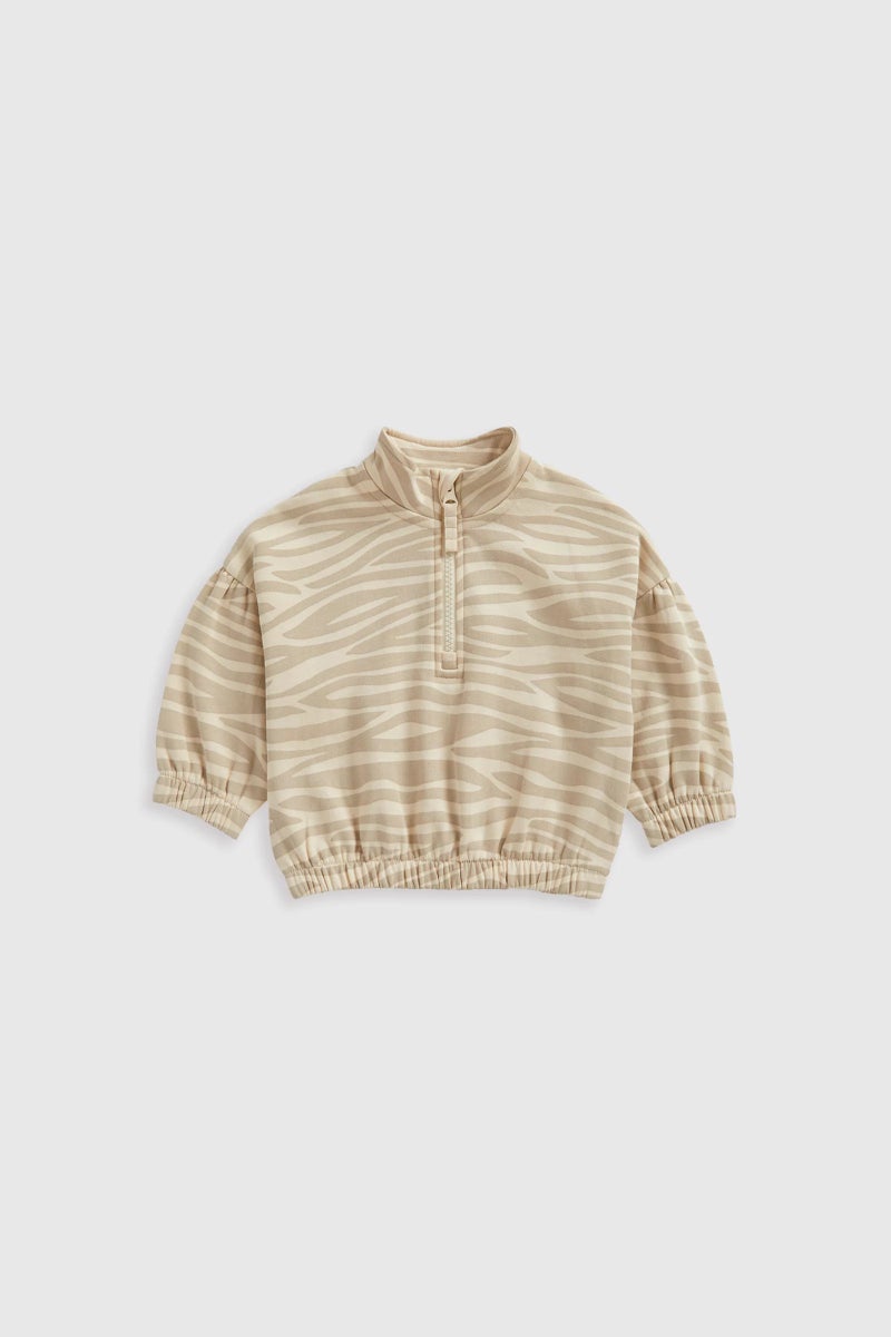 بلوزة سويت بطبعة جلد الحيوانات