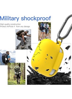 wexon Protective Shockproof Silicone Case Cover for Apple AirPods 4 Generation Yellow  - Image 3