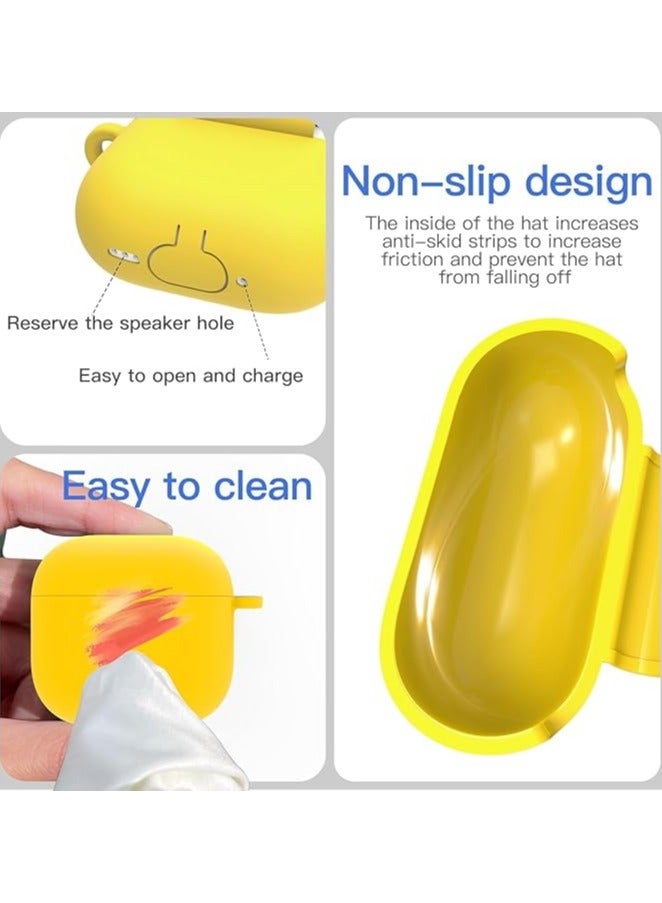 ويكسون غطاء حماية ايربودز 4 واق مضاد للصدمات من السيليكون حافظة apple airpods 4  vl اصفر - Image 2