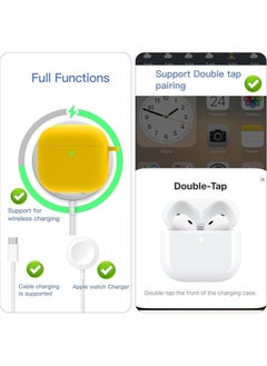 wexon Protective Shockproof Silicone Case Cover for Apple AirPods 4 Generation Yellow  - Image 5