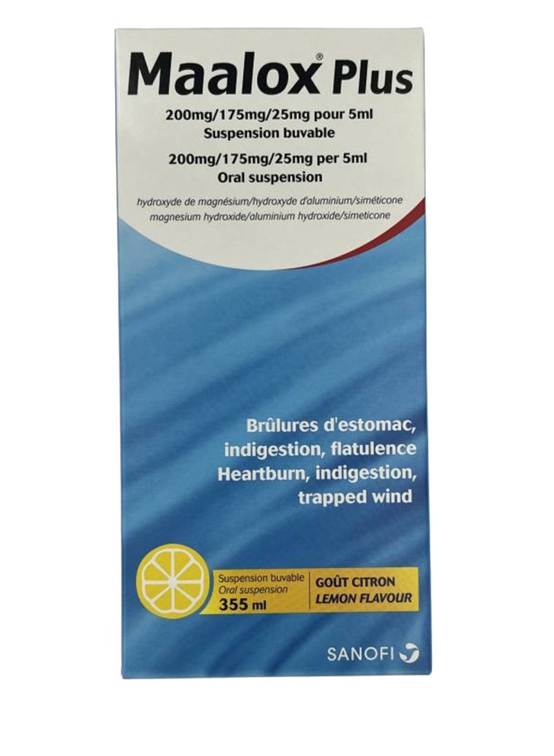 سانوفي Maalox Plus Lemon Flavor Oral Suspension 355ml