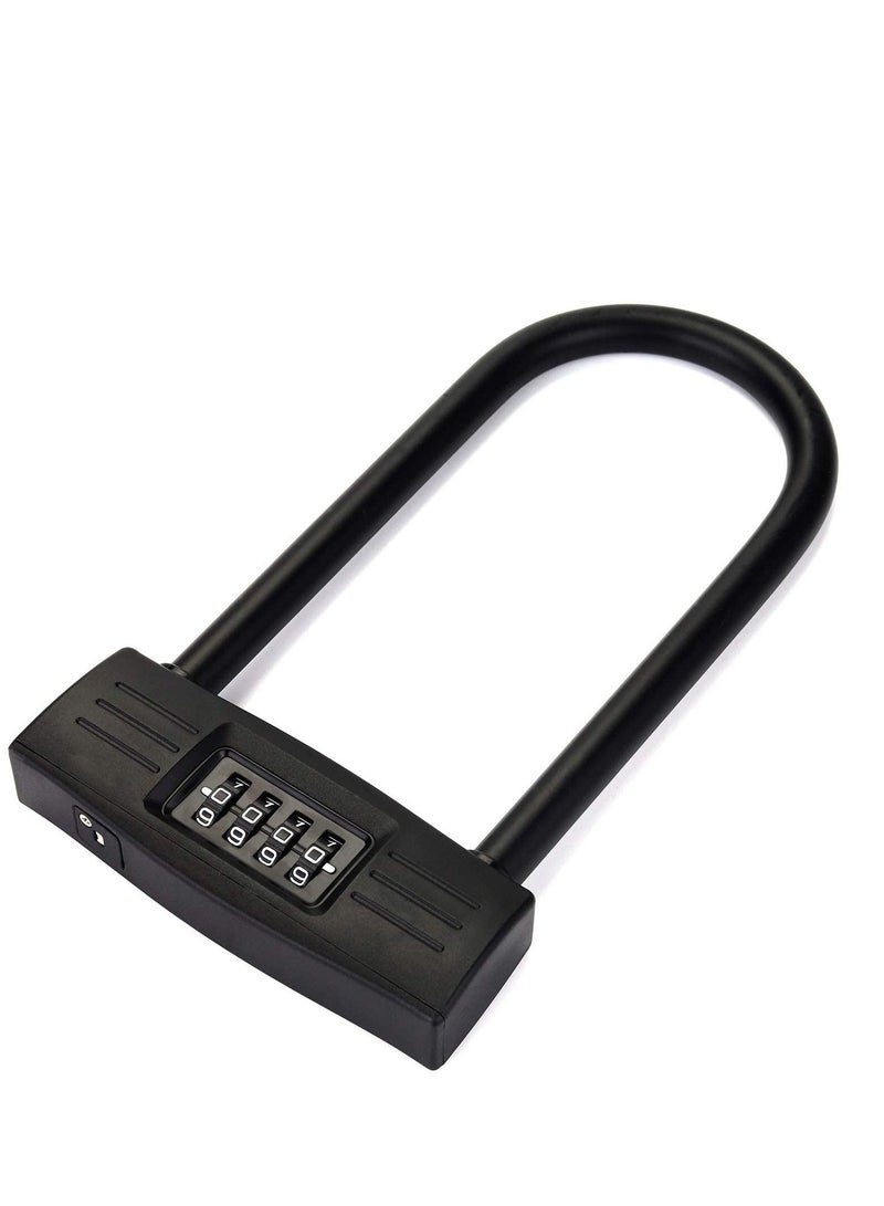 واي آند دي SYOSI 4 Digit Resettable Combination Bike U Lock D for Bikes Glass Door 14mm Shackle Heavy Duty Protection Long Bicycle Padlock 6.5 inches Inside - Image 1