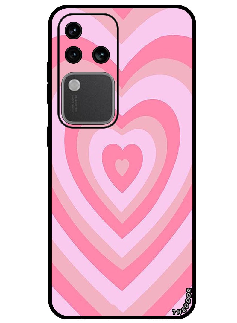Theodor Protective Case Anti Scratch Shock Proof Bumper Cover For Vivo S18 Pro Pink Heart - Image 1